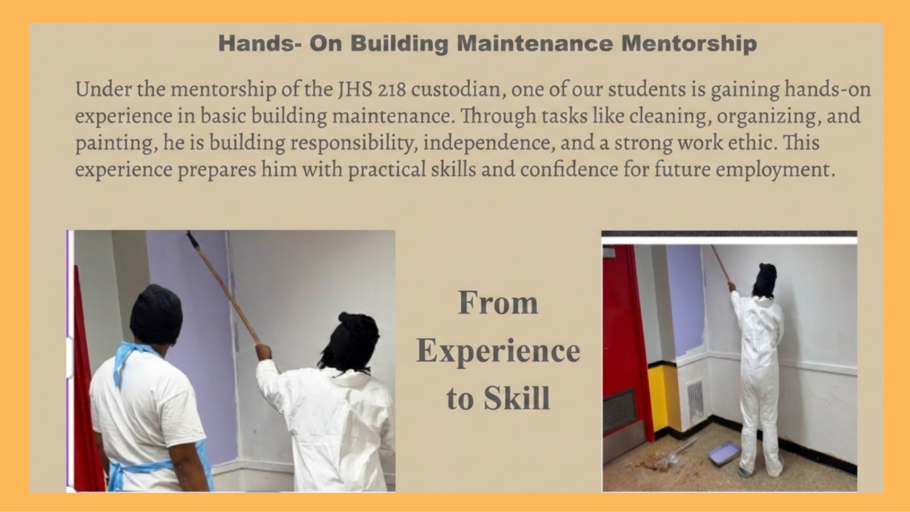 Building maintenance mentorship portfolio page